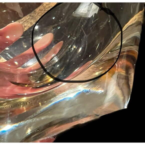 Signed Waterford Evolution Vase Crystal With Foil Amber Top Fades To Clear - Picture 7 of 7